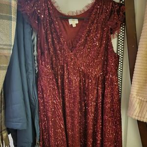 Maroon sequin dress